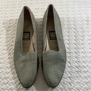 NINA Woven Silk Classic Leather Sole Loafer